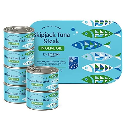 by Amazon Atún listado entero en aceite de oliva, 6 x 195g