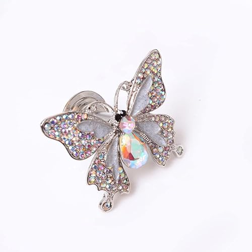 Miniatura 2 de 3 piezas de cristales blancos, diamantes, mariposas, cajones, pomos, animales, jaladores, brillantes, mariposas, pomos para decoración de muebles