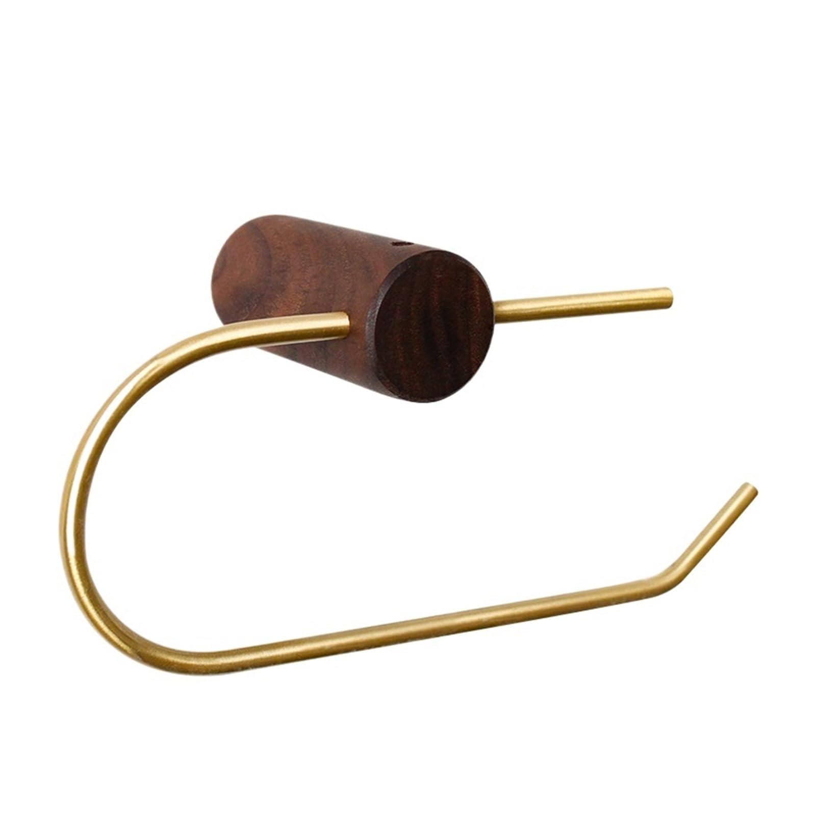 Toilet Roll Holder Wall Mounted, Brushed Brass Wood Nordic Toilet Roll Holder Multicolor Wall Mounted(Black Walnut Holder)