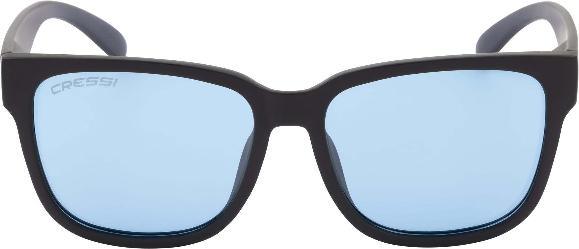 Cressi Bivi Sunglasses Black/Light Blue Lens - Lightweight Polarised Unisex Sports Sunglasses use at Sea, Boating and Fishing, Frame TR90 Black, Lens TAC Light Blue