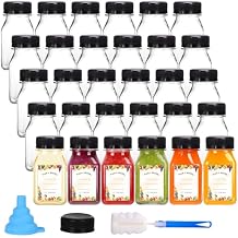 Moretoes 36pcs 4oz Juice Bottles, Small Plastic Bottles with Caps, Reusable Clear Containers with Lids for Juicing, Smoothie and Other Beverages