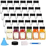 Moretoes 36pcs 4oz Juice Bottles, Small Plastic Bottles with Caps, Reusable Clear Containers with Lids for Juicing, Smoothie and Other Beverages