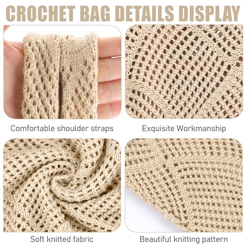 Image of hatisan Crochet Bag for Women, Handmade Knit Beach Tote Bag Summer