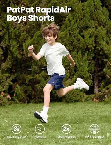 PATPAT Boys Shorts with Pockets, Quick-Dry Breathable Shorts for Running Soccer Basketball, Sports Team Uniform for Kids Teen2