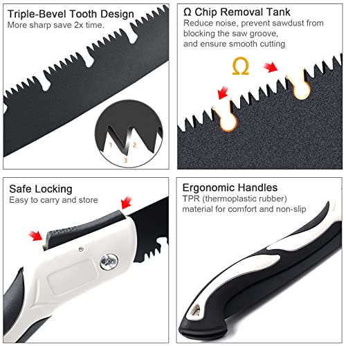 image for CAIDMOS Hand Saw for Tree, 12 inch Folding Saw,Pruning Saws with High-