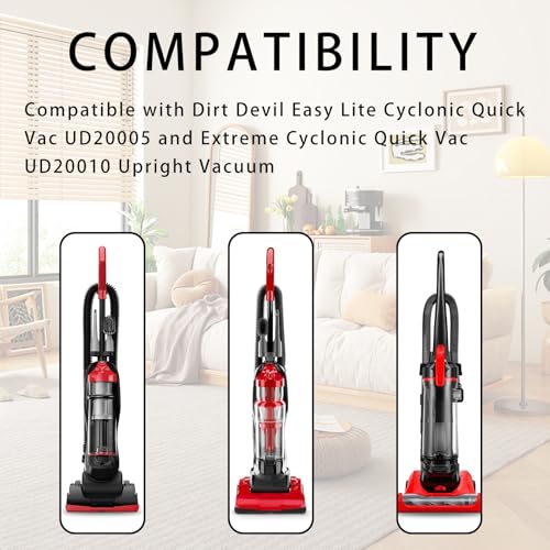 Image of 2Pcs F43 HEPA Filter and Foam Filters for Dirt Devil UD20005 UD20010 Cyclonic Quick Vac Upright Vacuums, 2PY1105000 1PY1106000 f43 Filter and Foam Filter