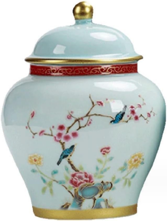 Biała rzeźbiona ceramiczna doniczka imbirowa w stylu świątyni, idealna do wystroju domu (wymiary: 13,5 x 17,5 cm, kolor: A)
