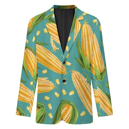 Corn Cob Corn-kernels Casual Suits Jackets for Men Two Buttons Business Coat Wedding Dinner Party3