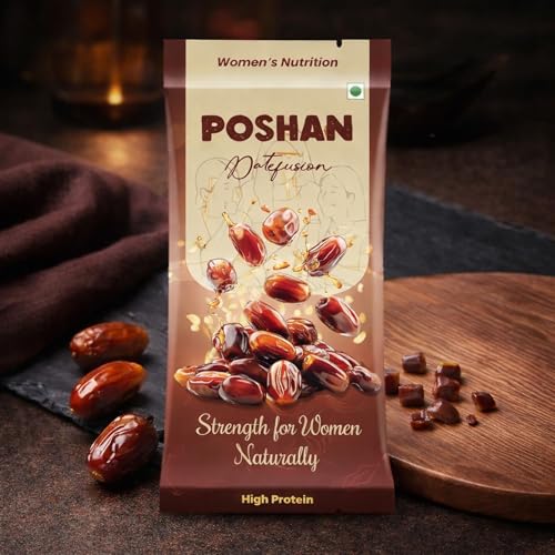 Image of POSHAN Women's Nutrition Datefusion Protein Bar, 40 g | 8g Protein with 4G Fiber |No Added Sugar, 100% Vegetarian & Gluten-Free| Made with Dates, Ragi and Superfoods| No Trans Fat| Pack of 1