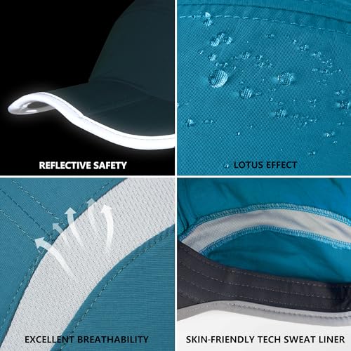 Image of GADIEMKENSD Reflective Folding Outdoor Hat Unstructured Design UPF 50+ Sun Protection Sport Hats for Womens and Mens