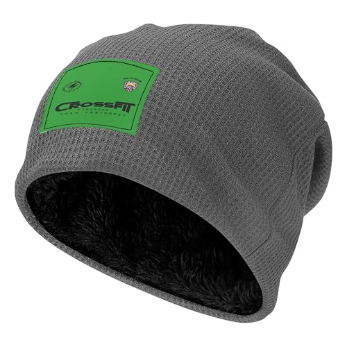 Bonnet de pêcheur en maille gaufrée doublé polaire gris pour l'hiver