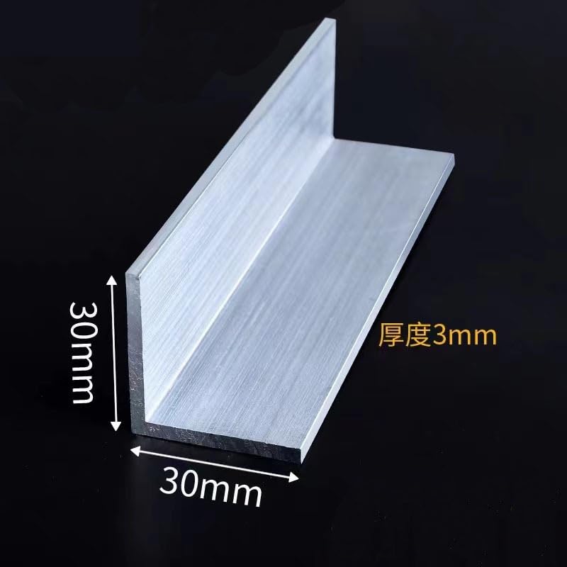 GatherTOOL 6063 Right Angle Aluminum L-Shaped Sides 30mm X 30mm Series Aluminum Alloy Thickness 1mm/2mm/3mm/5mm Aluminum Edging Triangle Profile DIY (Size : 24cm 2Pcs, Color : Thick 3mm)