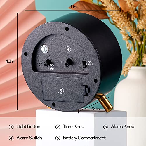 Floittuy 4 Inches Super Silent Alarm Clock thumb #2