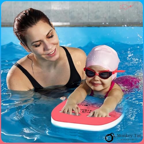 Image of MONKEYTAIL Kick Board for Swimming Sports Swimming Floats for Kids | Pink | Pool Float Support Pad for Beginners Training Accessories |Soft EVA Enhanced Buoyancy | U Design Floaters for Adults