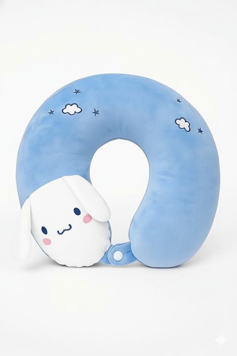 NEHEERA Unicorn Travel Neck Pillow, U-Shaped Support Cushion for Kids, (Purple) (Sky Blue)-image-11