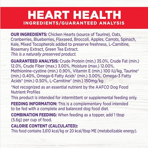 Wellness Bowl Boosters Heart Health Dog Food Topper with Freeze Dried Pieces for Small, Medium, and Large Breeds, Grain Free, Natural, Chicken Recipe, 4 oz Bag - image 7