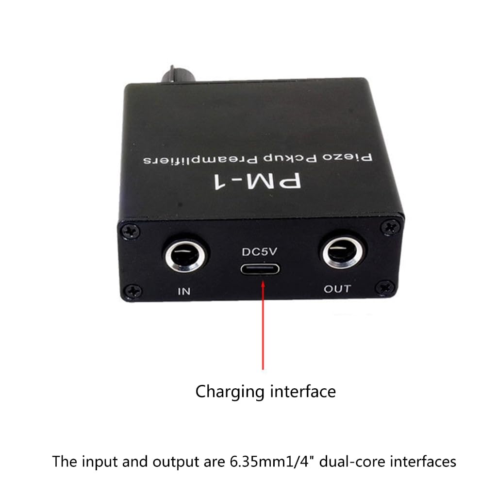 Preamplificatore Piezo Pickup Preamplificatore Batteria Ricaricabile Per Chitarre E Violini Con Tipo C Ricarica 6.35mm