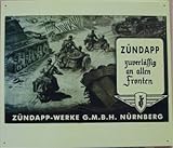 zündapp schild  Blechschild Motorrad Zündapp Militär Panzer 2 WK ca. 33 x 39 cm