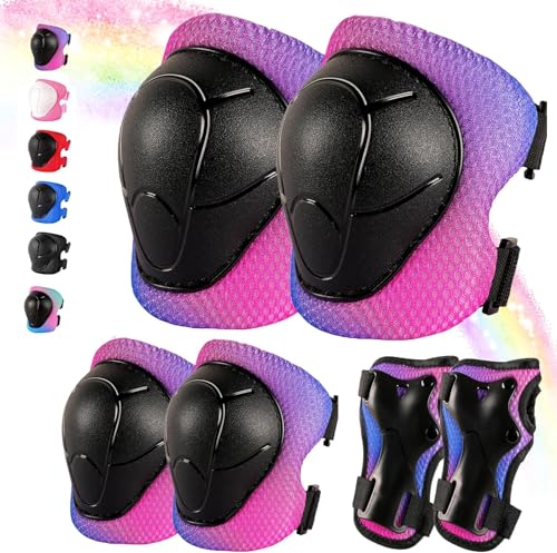 Knee Pads for Kids 3-14 Years Toddler Knee and Elbow Pads with Wrist Guards for Bicycle Scooter Roller Skates Skateboarding