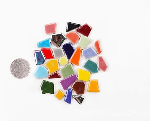 Miniatura 2 de MosaicTiles - Mosaico para manualidades, color azul, multicolor, 7.05 oz, con purpurina, suministros de mosaico con forma de cerámica a granel, 0.2