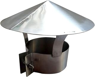 fUfIzU Stainless Steel Chimney Cowl, Pipe Rain Cover Protector Cap Ending Roof Cowl for Ducting Ventilation Cap Rain Hat Hood Adjustable Hoop,Dia8cm