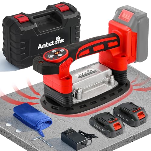 Tile Vibration Tool 220mm Suction Cup 441lbs/200kg Adsorption Handheld Tile Installation Leveling Machine Tile Vibrator Tool for Tiling Leveling Laying Max.20000r/Min 9 Speeds
