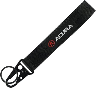 JDM Style Car Logo Painting Cellphone Keyring JDM Racing Car Keychain ID Badge Holder for Acura Car SUV MDX TLX ILX (Black)