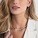 DEARMAY Silver Herringbone Necklace for Women, Dainty Sterling Silver Necklace Sterling Silver Chain Choker Necklace Thin Snake Chain Necklaces for Teen Gifts