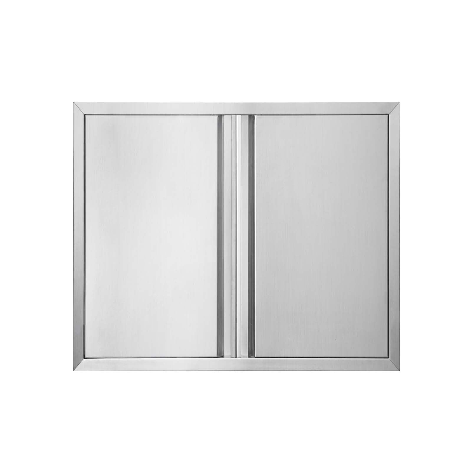JIE JIN Outdoor Kitchen Door 26" W X 24" H Double Doors BBQ Access Door BBQ Island Door 304 Brushed Stainless Steel Flush Mount Door for Outdoor Kitchen BBQ Island Outdoor Cabinet Doors