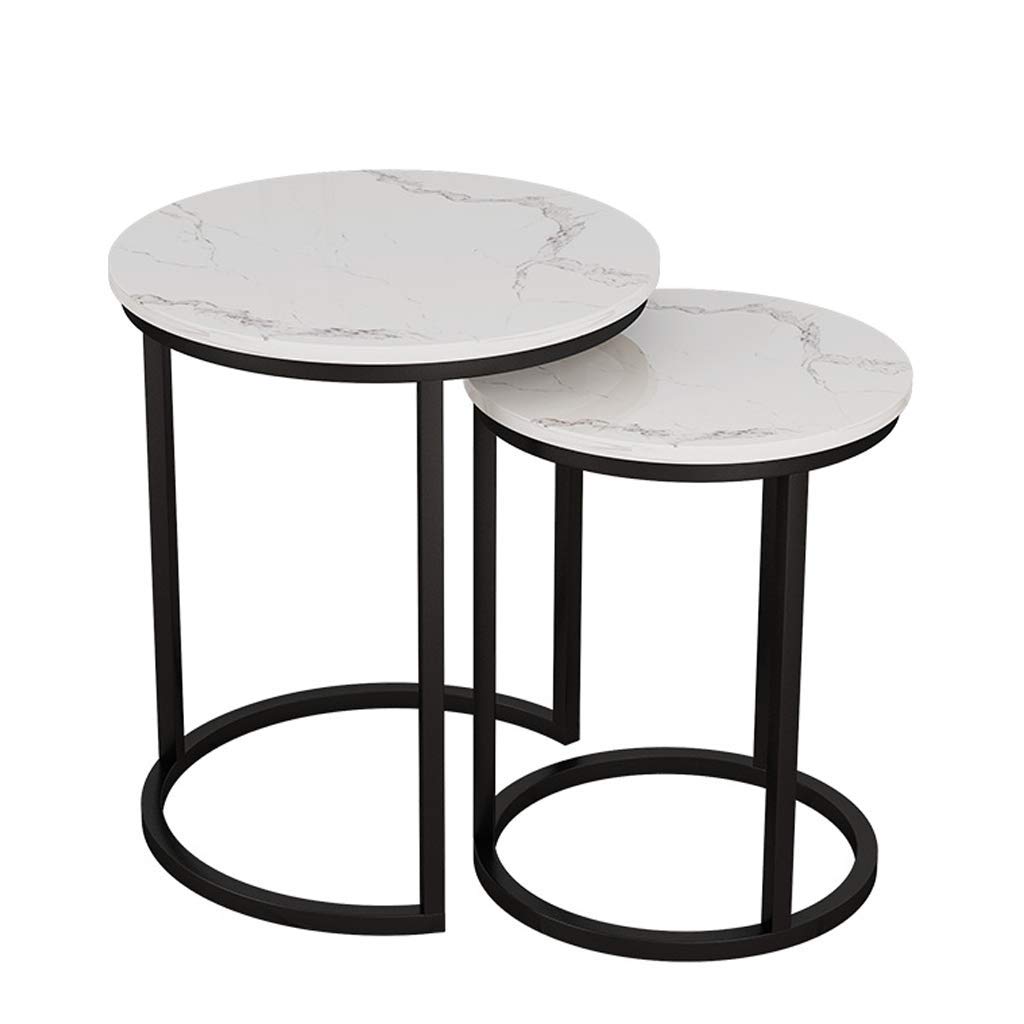 Table de chevet moderne en marbre lot de 2 tables basses de salon modulables pour la chambre