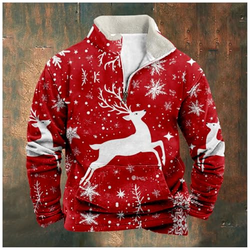 MARSVOVO Mens Fleece Sweatshirt Quarter Zip Long Sleeve Shirts Men Colorful Print Fashion Cowboy 1/4 Zipper Y2k Hoodies3