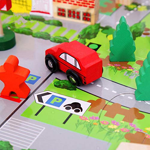Mango Town Holz Eisenbahnen Holzeisenbahn Holzzug Set Stadtbahngleise Holzbahn Spielzeug FÜR Konstruktionsspielzeug Ab 3… – Bild 6