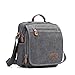 Plambag Canvas Messenger Bag Small Travel School Crossbody Bag Fit iPad Grey