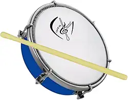 Tamborim 6 Pol. Abs Pele Leitosa C/Baqueta Madeira e Chave de Afinação - Web Music Shop (Azul)
