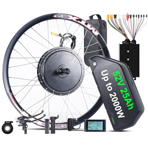 48V 2000W Ebike Conversion Kit with52V 25Ah ebike Battery 29 Rear Wheel