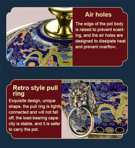 Olla caliente de cobre chino estilo tradicional para 2-3 personas miniatura 4