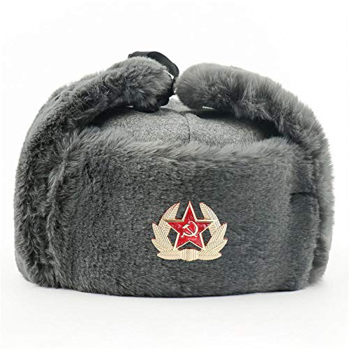 Chapka hiver thermique unisexe avec oreillettes et badge militaire pour le grand froid