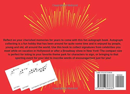 Autographs: My Red Autograph Signature Book Compact Vacation, Concert, Convention, School and Sporting Event Memory Album Keepsake (Hobby Collector Series) image 2