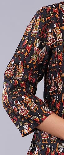 Image of Jikonet Women's Printed Rayon Straight Short Kurti