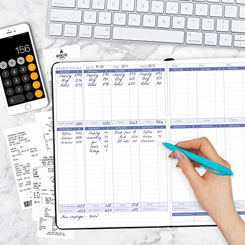 Legend Planner Income & Expense Tracker – Bookkeeping Record Book For Small Business – Accounting Ledger With Receipt Pocket – Small Business Supplies Account Notebook – Hardcover, 7X10″ (Black) #TOP5