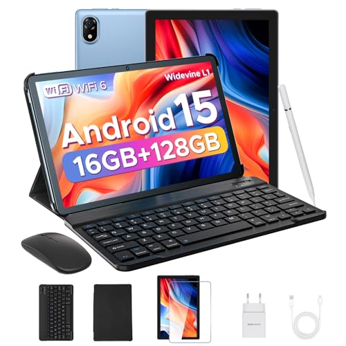 DOOGEE U10 Andriod 15 Tablet 10 Pulgadas con Teclado, 16GB+128GB, 1280 * 800 IPS/ 5060mAh/ Widevine...