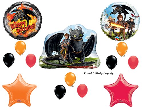 HOW TO TRAIN YOUR DRAGON 2 HAPPY BIRTHDAY PARTY Balloons Decorations Supplies Hiccup and Toothless by Anagram