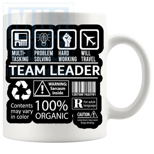 Hard Working Team Leader Mug Funny Novelty Gifts For That Super Hard Worker in Your Life, Birthday, Christmas, xmas
