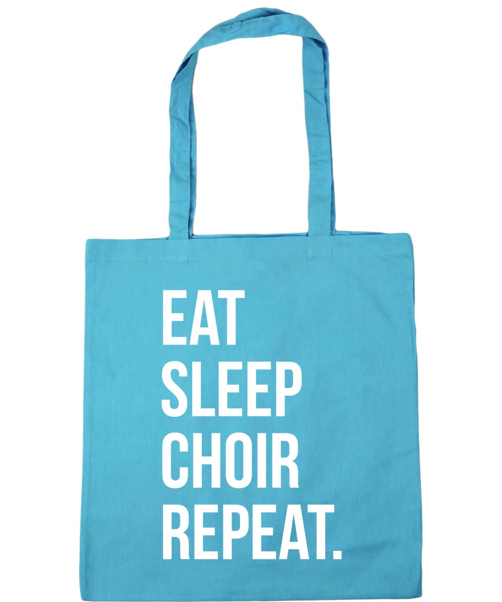 Hippowarehouse Eat Sleep Choir Repeat Tote Shopping Gym Beach Bag 42cm x38cm, 10 litres