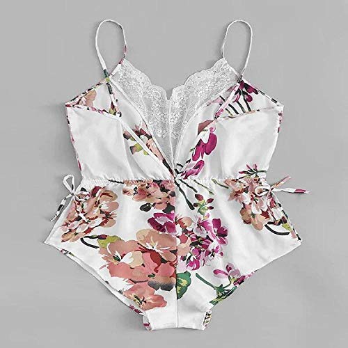 QINGQU Women's Erotic Lingerie Sets Erotic Clothing New Imitation Silk Black Home Service Two-Piece Fashion and Comfortable lace Pajamas Suit White XXL