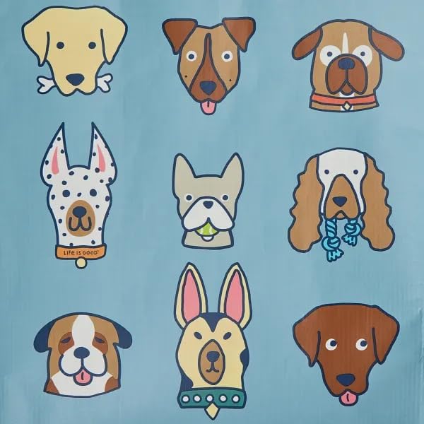 Bolso Tote Grande Life is Good Plenty of Pups Azul Ahumado miniatura 2
