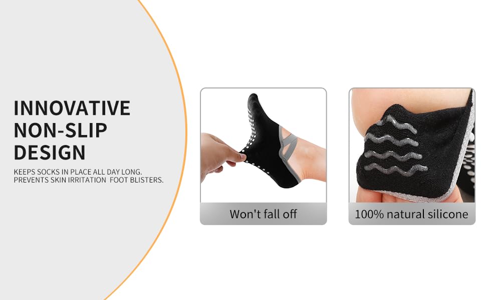 Non-Slip Yoga Socks for Women Grip Straps Socks for Pilates, Pure Barre, Ballet, Dance, Barefoot Workout（3Pairs）4