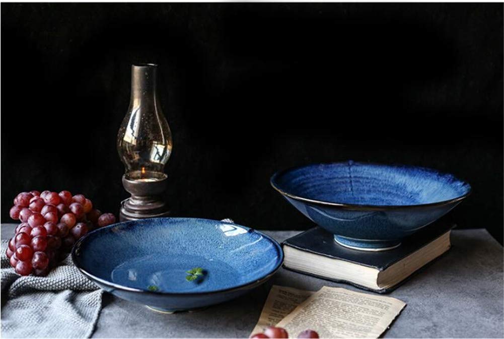Japońska duża 9,5-calowa ceramiczna miska do serwowania miska na zupę miska na sałatkę owocową ramen kreatywna miska na Ramen zastawa stołowa ceramiczna miska na płatki śniadaniowe makaron