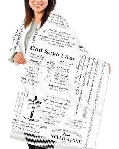 Bozidol I am a child of God Prayer Shawls for Women Soft Warm Inspirational Scripture Bible Verse Wrap Blanket Scarf Christian Religious Gifts for Birthday Christmas Mothers Day