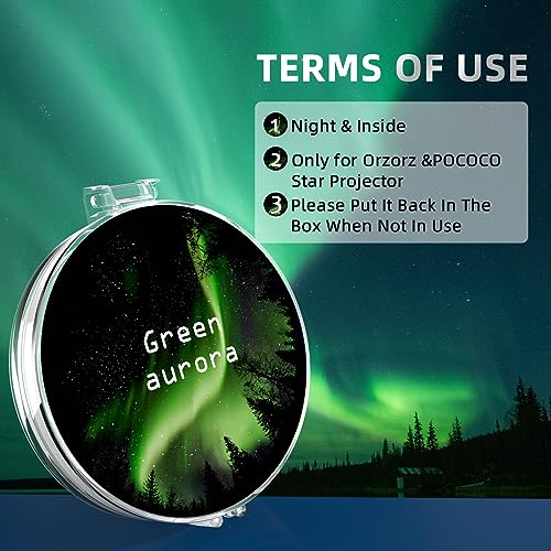 slide discs for orzorz star projector galaxy night light and pococo galaxy projector hd display slide for planetarium projector or constellation projector green aurora fba-ad-flp-ga